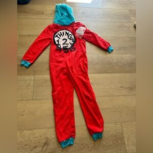 MJC Dr Seuss Thing 1 & 2 Interchangeable Patches Kids Pajama Costume XL (10-12)